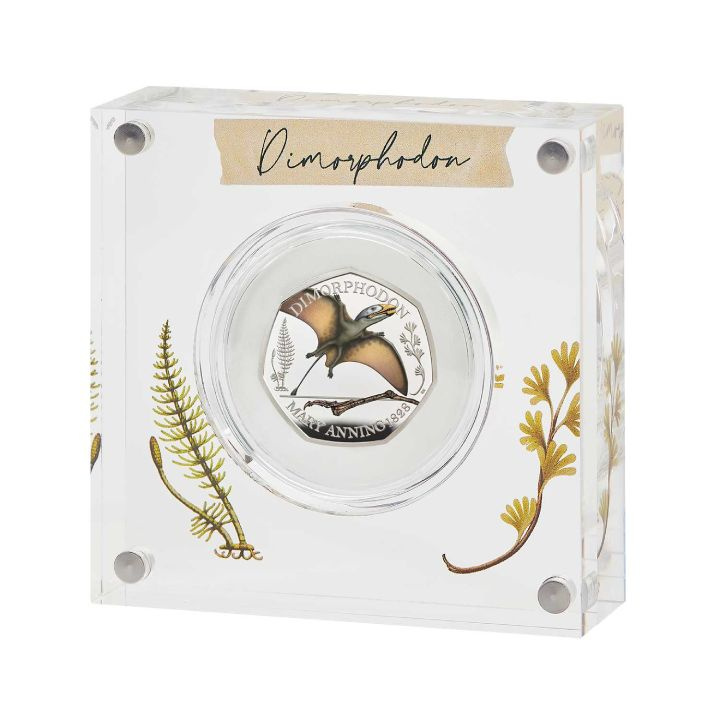 Tales of the Earth: Dimorphodon colorato 50p Argento 2021 Proof