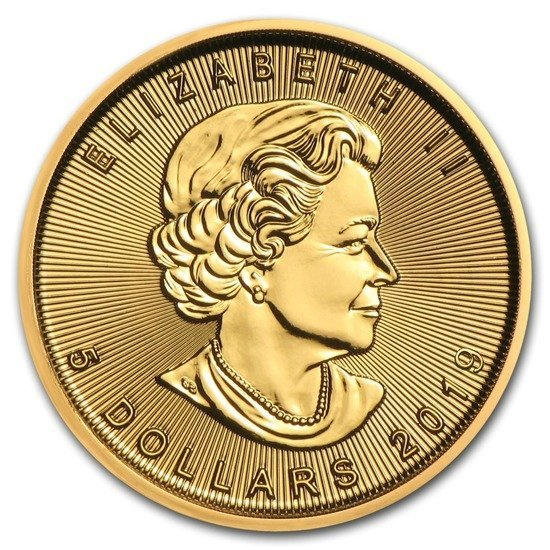 Feuille d'érable canadienne 1/10 once d'or 2019