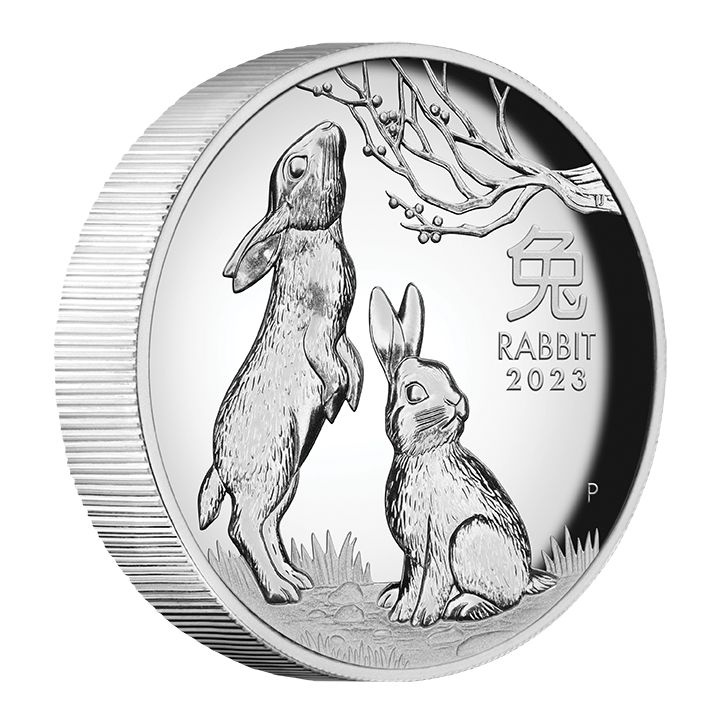 Perth Mint: Lunar III - A nyúl éve 1 uncia ezüst 2023 Proof magas domborzat
