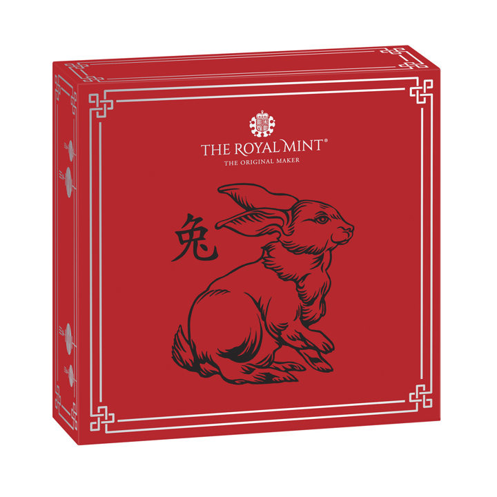 Royal Mint Lunar: Anno del Coniglio 1 oncia d'argento 2023 Proof