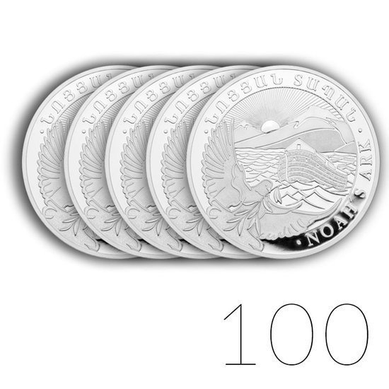 Arca de Noé 1 oz Plata 2021 PAQUETE DE 100 BOLSITAS