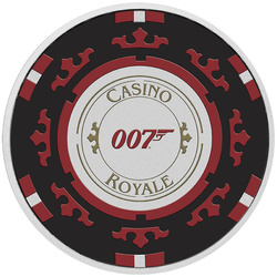 Tuvalu: James Bond - Casino Royale "Casino Chip" kolorowany 1 uncja Srebra 2023 (moneta w karcie)