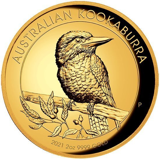 Kookaburra 2 uncje Złota 2021 Proof High Relief