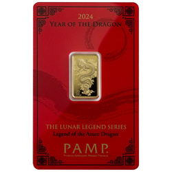 Pamp Año del Dragón - Leyenda del Dragón Azul 5 gramos Oro 2024 LBMA GD Refiner