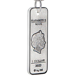 Niue : Pendant - Little Black Dress colorée 1 Argent 2022 Natural Diamond
