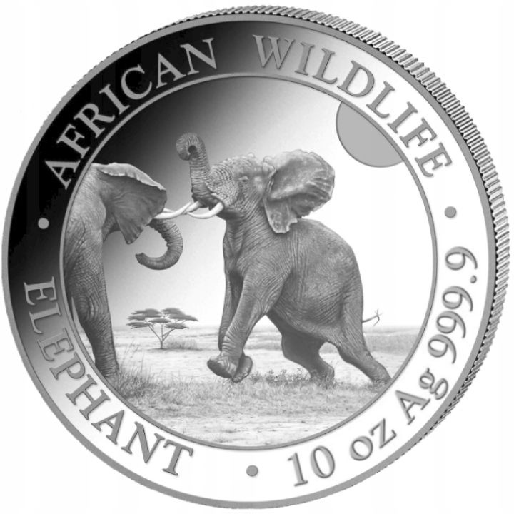African Wildlife: Słoń Somalijski 10 uncji Srebra 2024