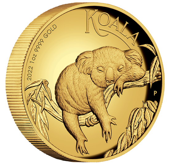 Koala 1 oncia d'oro 2022 Proof High Relief