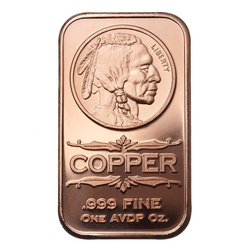 Lingot de cuivre Indian Head 1 oz