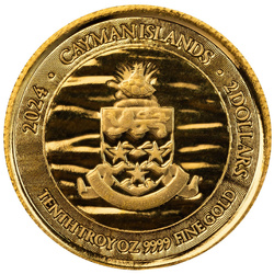 Isole Cayman: Tartaruga comune 1/10 oncia d'oro 2024 Prooflike
