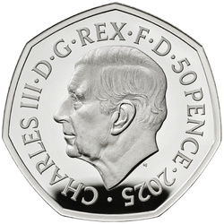 A 80-a Aniversare a Zilei VE 50p Argint 2025 Proof Piedfort