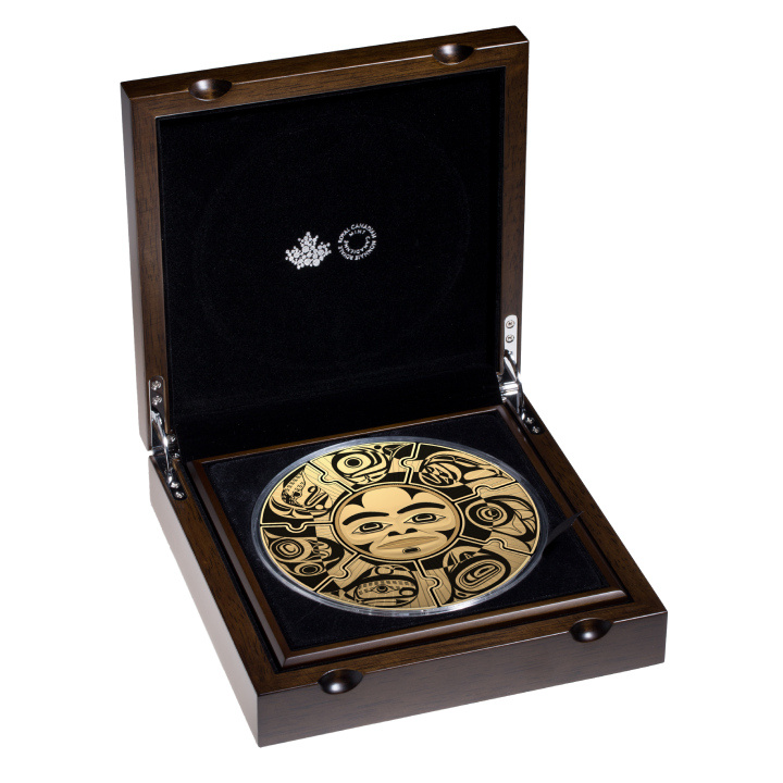 Set Canada: Il cerchio celeste colorato, placcato in oro 8 monete puzzle in argento 2023 Proof