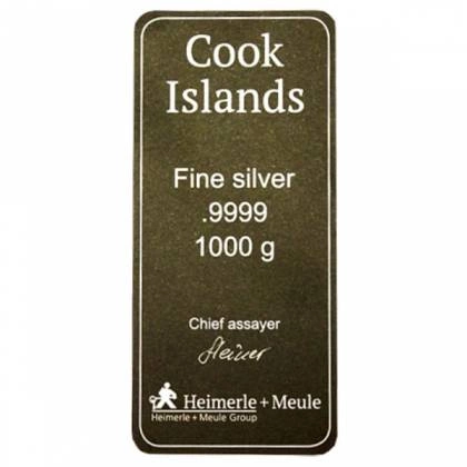 Cook Islands: Sztabko-moneta 1000 gramów Srebra 2020 Heimerle Meule