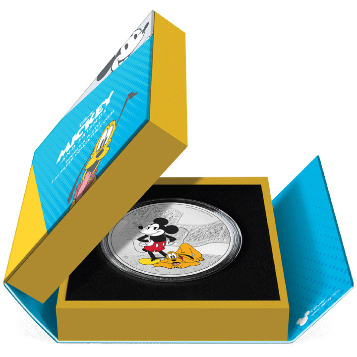 Niue: Disney Mickey & Friends - Mickey & Pluto kolorowany 3 uncje Srebra 2023 Proof