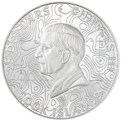 Cookinseln: Topography – Yellowstone koloriert 5 Unzen Silber 2025 Proof