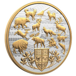 Canada Heraldic Landscape: Animals of Canada Gilded $50 Silver 2026 Proof