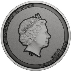 Niue: Wild Africa - Do You See Me? coloured $1 Silver 2021 Antique Finish Coin