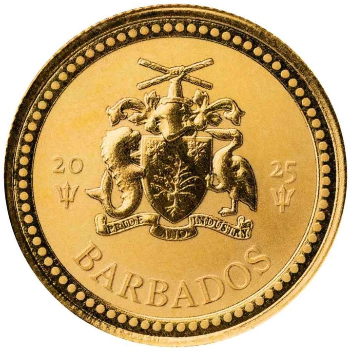 Barbados : Trident, 1/10 once d’or, 2025, Prooflike