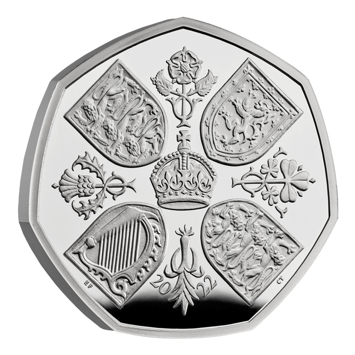 Regina Elisabeta a II-a 50p Argint 2022 Proof Piedfort Coin