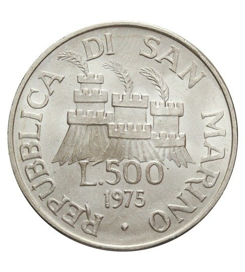 San Marina 500 liras 11 gramos Plata 1975