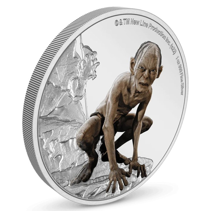 Niue: Il Signore degli Anelli - Gollum colorato 1 oncia d'argento 2022 Proof