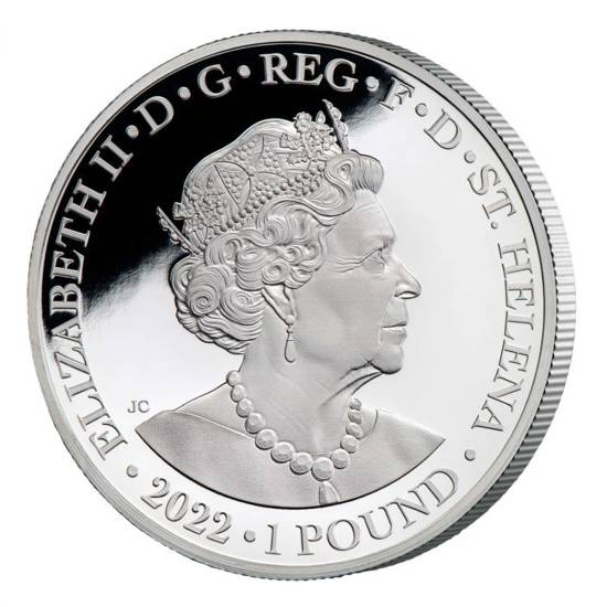 St Helena Una & Redcrosse 1 uncja Srebra 2022 Proof