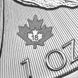 Feuille d'érable canadienne 1 once d'argent 2018