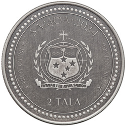 Samoa: Anno del Drago 1 oncia d'argento 2024 Moneta antica (moneta nella carta)