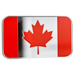 Lingot Scottsdale Mint - Drapeau canadien coloré 1 once d'argent