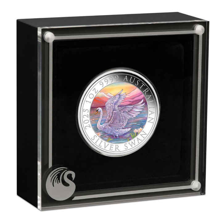 Swan coloured 1 oz Silber 2025