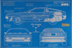 Ritorno al futuro: DeLorean Time Machine Blueprint 35 grammi d'argento 2021 (foglio d'argento)