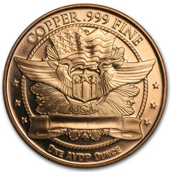 Flowing Hair Dollar 1 oz Copper Round