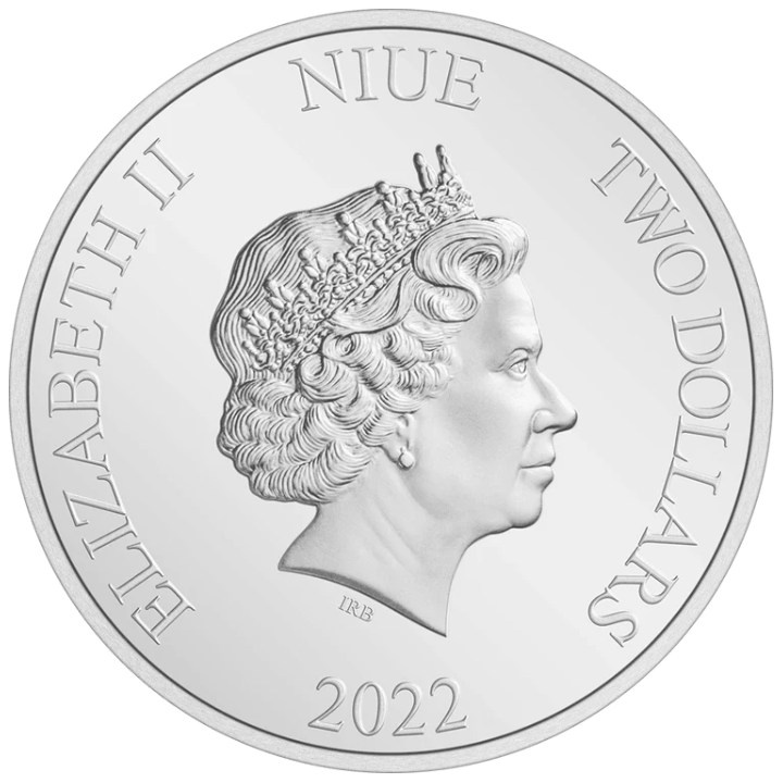 Niue: El Señor de los Anillos - Gimli kolorowany 1 uncja Srebra 2022 Proof