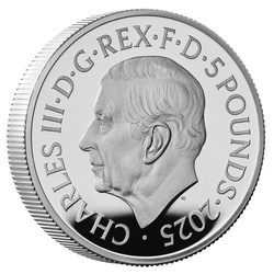 A 75-a aniversare a ASR Prințesa Regală 5 lire sterline argint 2025 Proof Piedfort