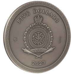Niue: Lost World Cities - Pompeii coloured $5 Silver 2023 High Relief Antiqued Coin