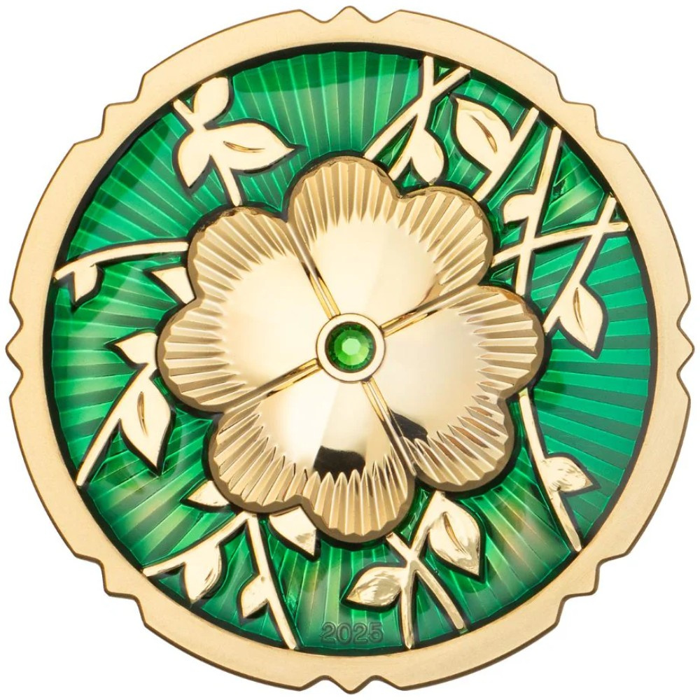 Cook Islands: Evergreen – Clover Gilded 1 oz Silver 2025 Crystal Proof ...