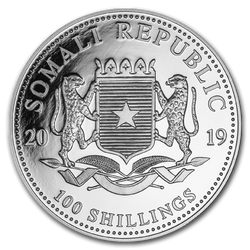 African Wildlife: Somalia Elephant 1 oz Silber 2019 Pig Privy Mark