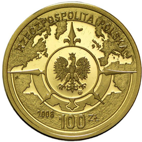 A lengyelek észak-amerikai letelepedésének 400. évfordulója 100 zł 2008 Proof