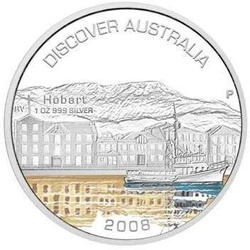 Discover Australia: Hobart 1 unce stříbra 2008 Proof