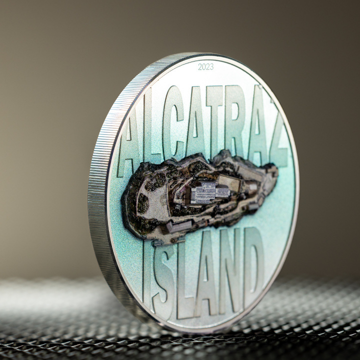 Cook Islands: Alcatraz Island kolorowany 3 uncje Srebra 2023 Proof Ultra High Relief
