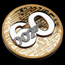 Tuvalu: James Bond 60th Anniversary film 5 oz Gold 2022 Proof Pavé - Set Diamond