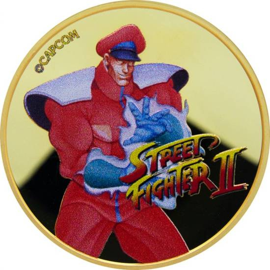 Street Fighter II: M Bison colorato 30° anniversario del gioco 1 oncia d'oro 2021