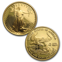 Zestaw 4 monet Amerykański Orzeł Złoto 2007 Proof