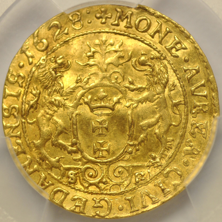 Sigismund III Vasa, Dukat Danzig 1628 S-B PCGS AU58 Fr-10