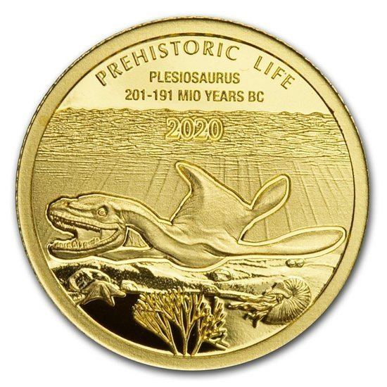 Congo : Vie préhistorique - Plesiosaure 0,5 gramme d'or 2020