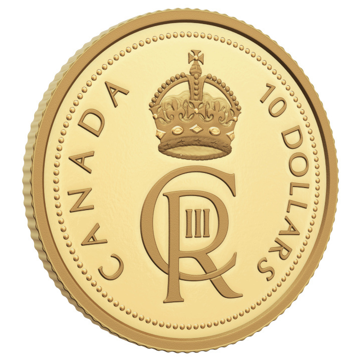 Canada: His Majesty King Charles III's Royal Cypher $10 Gold 2023 Proof