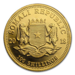 African Wildlife: Somalia Elephant 1/10 oz Gold 2018