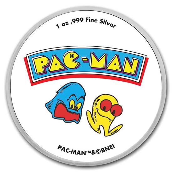 PAC-MAN Arcade Cabinet colorized 1 oz Silver