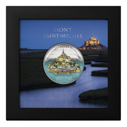 Îles Cook : Mont-Saint-Michel coloré 2 onces d'argent 2023 Proof Ultra High Relief