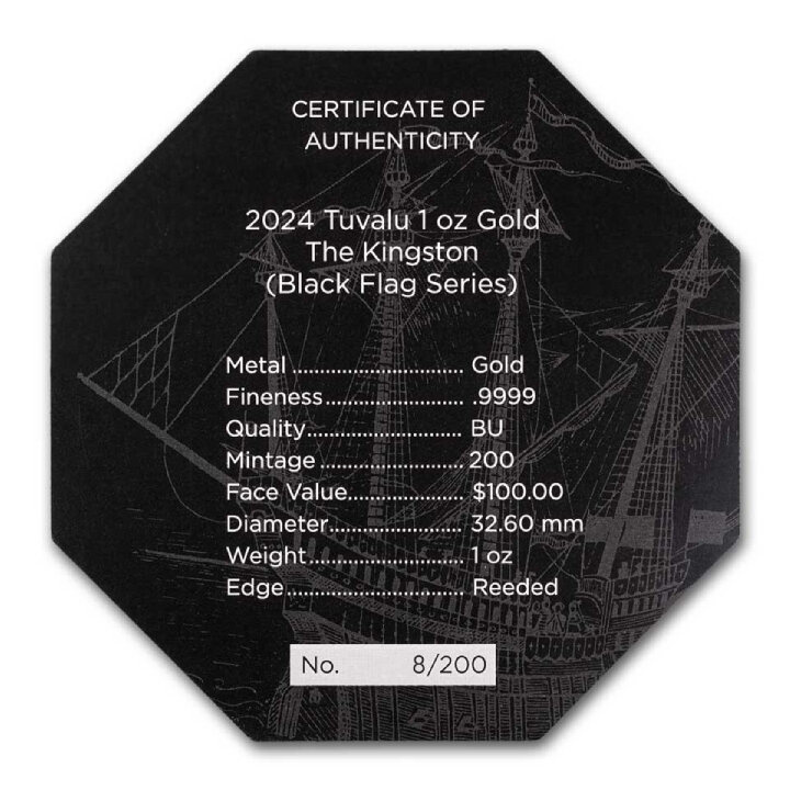 Tuvalu: Black Flag - The Kingston 1 oncia d'oro 2024
