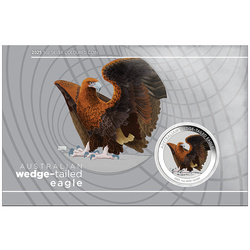 Águila australiana de cola en cuña coloreada 1 oz Plata 2025 (Moneda en tarjeta)